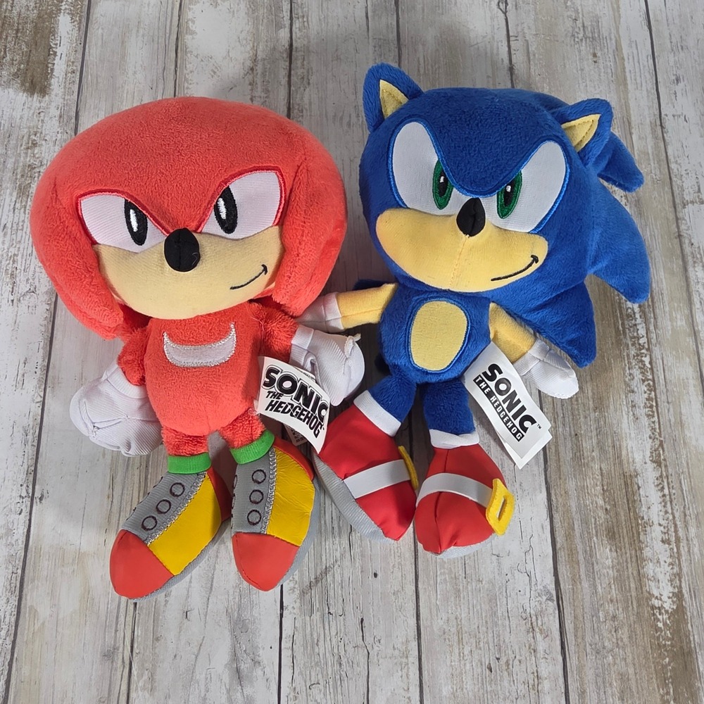 Sonic the Hedgehog and Knuckles Plush Set SEGA 9 Inch Stuffed Toys 2021